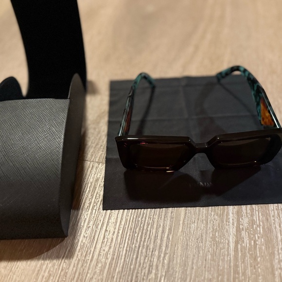 Prada Black and Teal Sunglasses main image 7